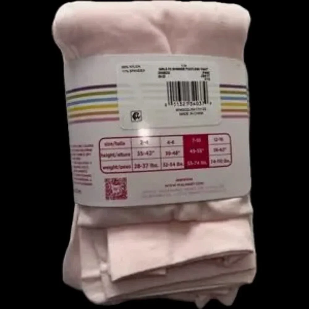 NWT 2 pair justice pink tights !!!! New !! Shimmer footless tights
